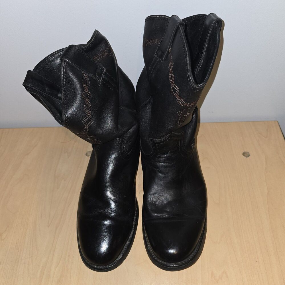 Justin J Flex Oil Resisting Men’s 4606 Black Western Work Boots 9.5 D